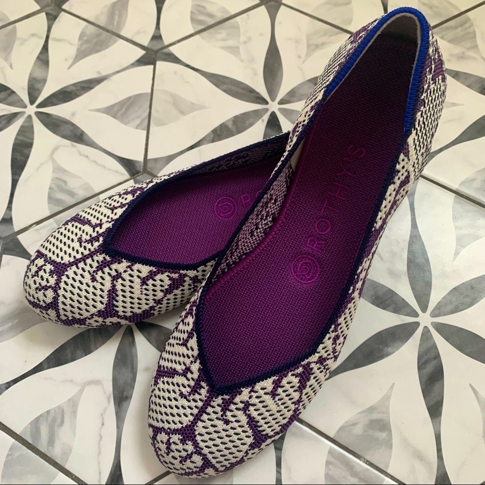 ROTHYS | LIKE NEW RETIRED Violet Wisteria Flats 8